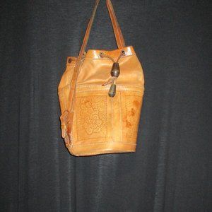 Unbranded Mexican Leather Bucket Shoulder Bag